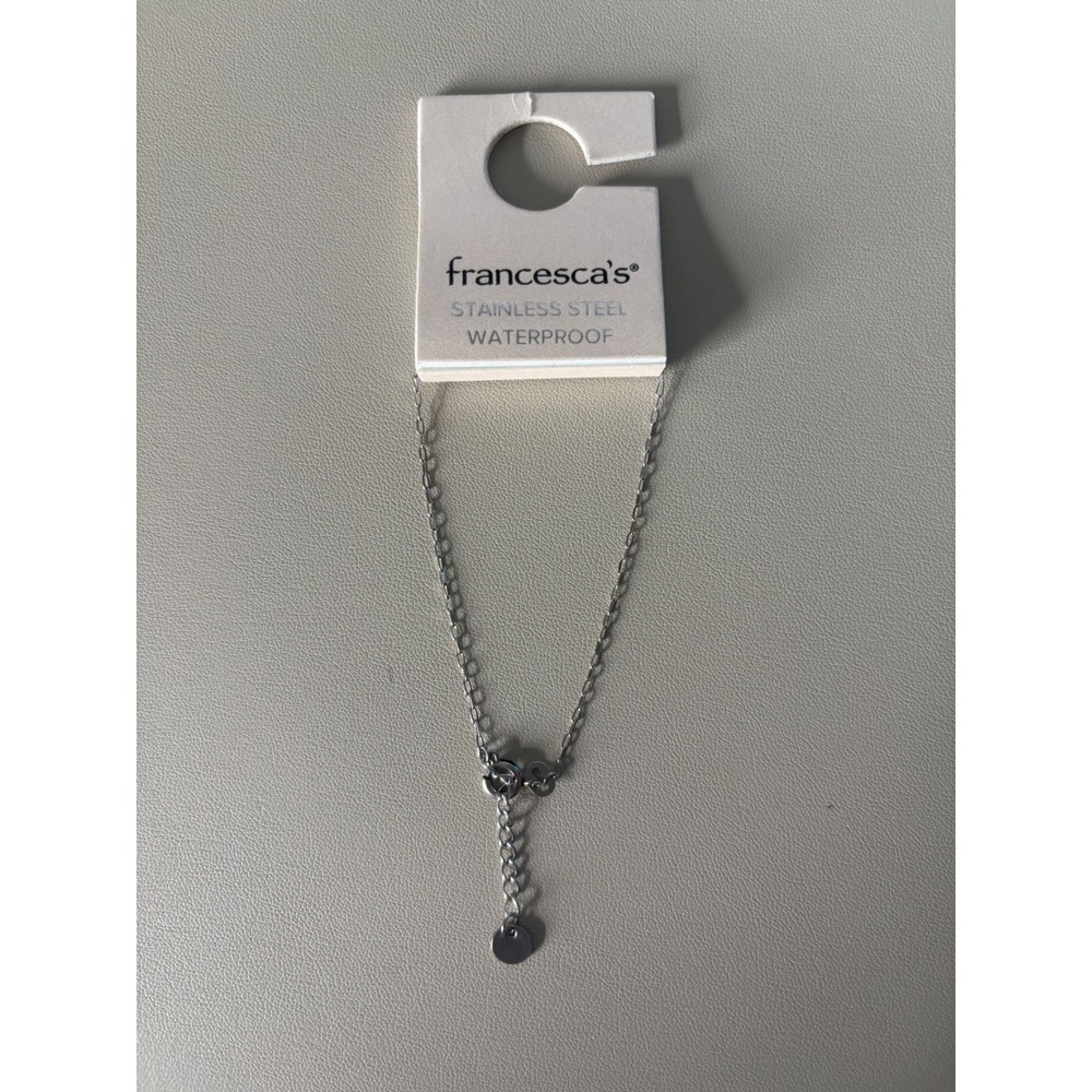 Francesca's Stainless Steel Waterproof Silver Tone Paperclip Chain Necklace NEW‎